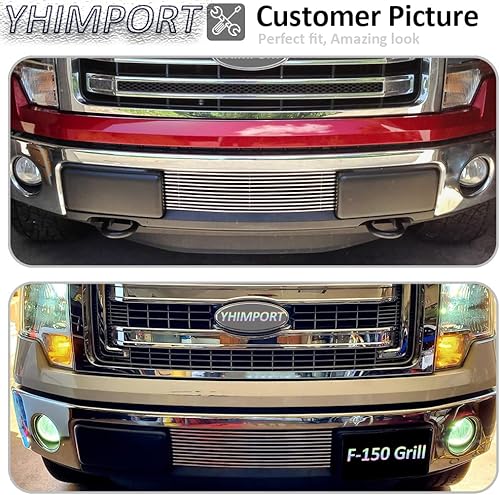 Miniatura 3 de Insertos de parrilla compatibles con parrilla frontal de aluminio sólido F150 2009-2014 (cromado)