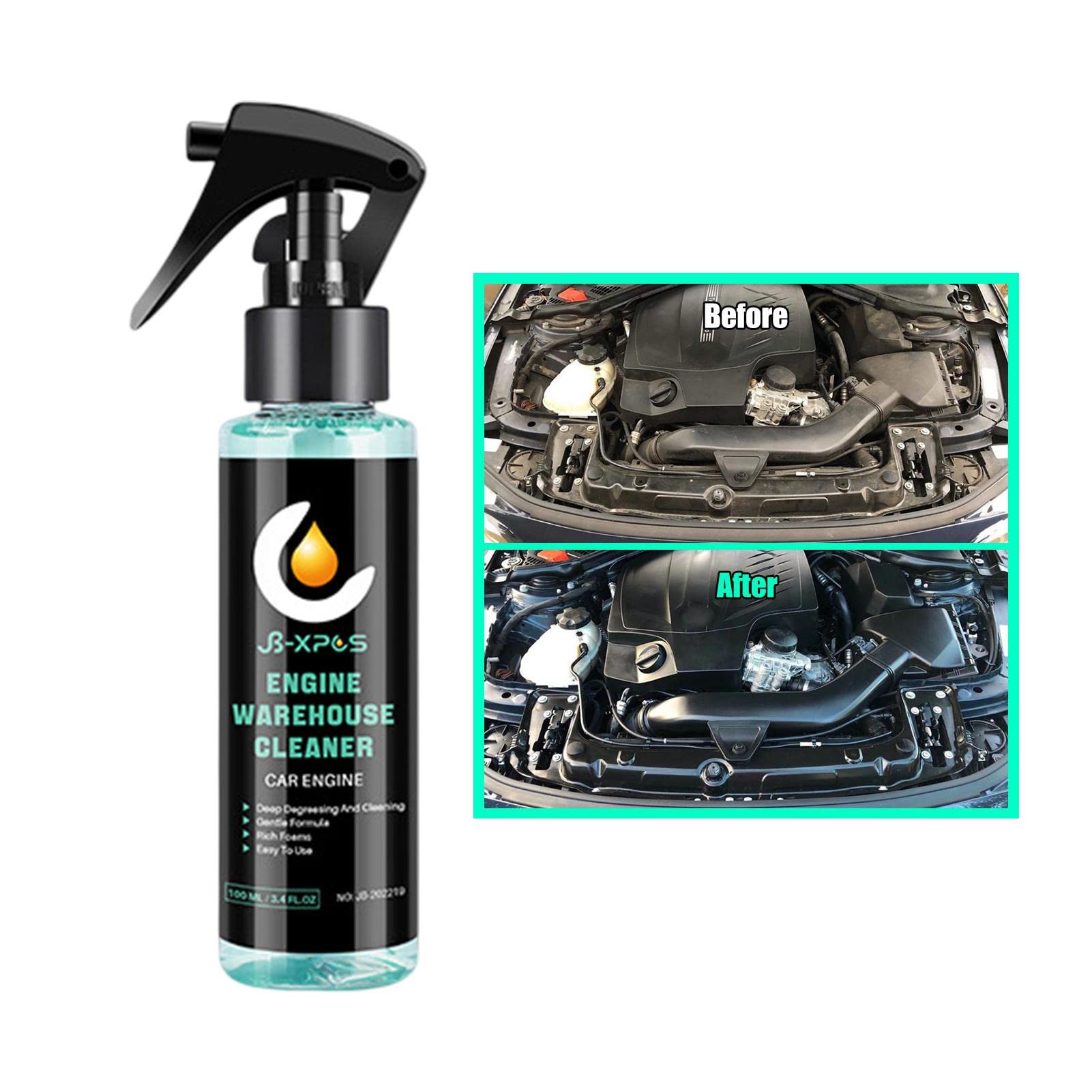 Car Engine Compartment Cleaner - Rinse Free Car Wash Engine Warehouse Spray - Vehicles Cleaning Tool, Infused Protection for Garage, Cars, Trucks, SUVs, Jeeps, &