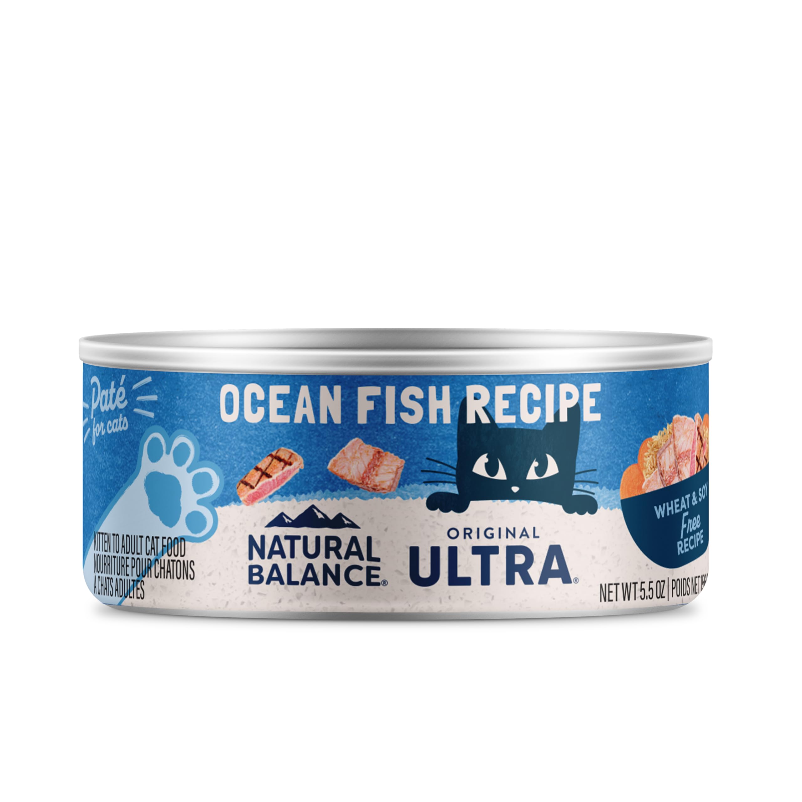 Natural Balance Original Ultra Adult Wet Canned Cat Food, Ocean Fish Recipe, 5.5 Ounce (Pack of 24)