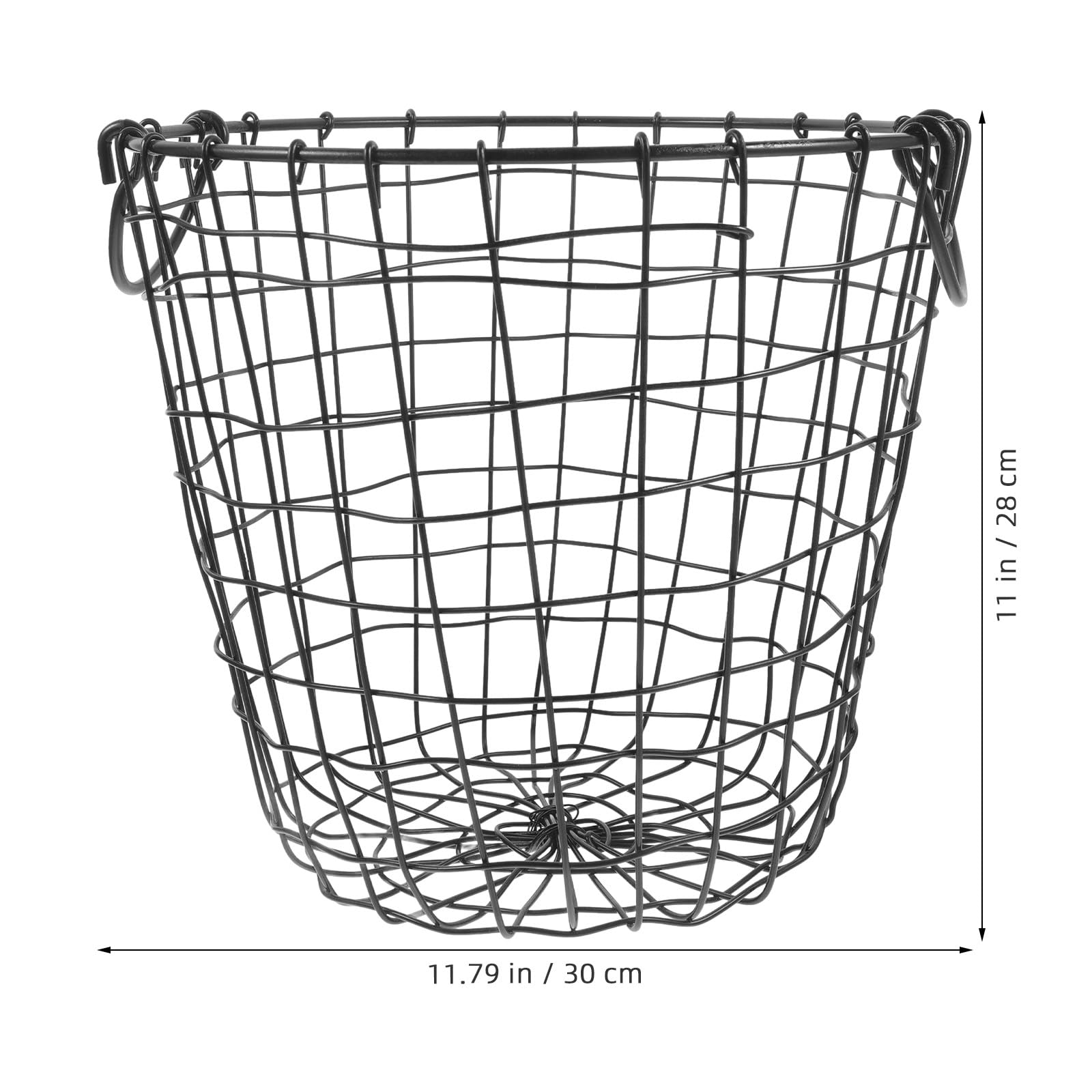 Eisen Aufbewahrungskorb Schwarz Vielseitiger Drahtkorb mit Vintage Design Leicht zu Tragen für Schreibtisch und Obstaufbewahrung