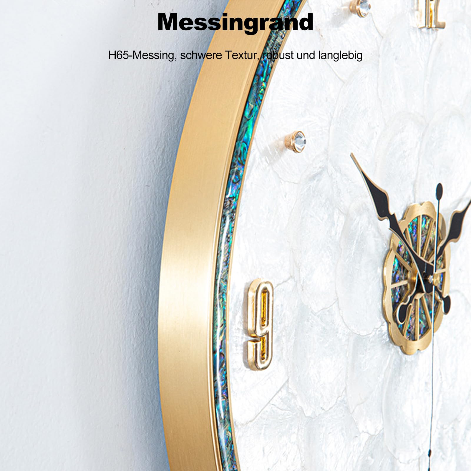Ergocar Natürliche Muscheln Wanduhr, Kreative Stille Und Zickfreie Wanduhr, Geeignet Für Die Dekoration Von Wohnzimmern, Eingangshallen, Schlafzimmern Und Konferenzräumen