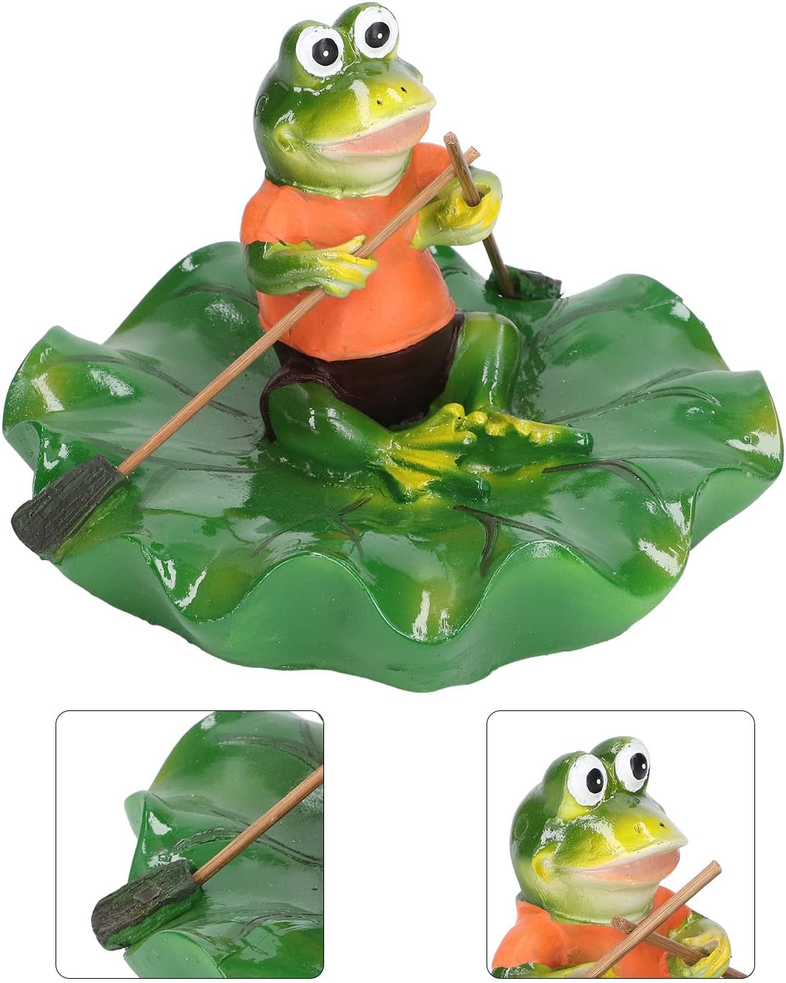 Resin Floating Frogs Leaf, Durable Floating Leaf Frogs Ornament Waterproof Exquisite Simulation High Grade for Garden Pool