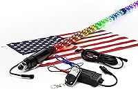 Vista 16 de True Mods - 2 luces led de látigo en espiral, RGB, control remoto inalámbrico RF, bandera, impermeable, antena para RZR Can-Am Polaris, SxS, 4x4