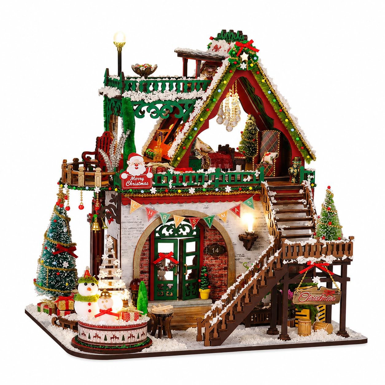 Spilay Miniature House Kits for Adults, Christmas Cottage Dolls House
