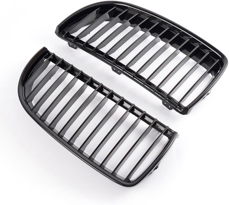 GSRECY E90 Front Grille, Gloss Black Bumper Kidney Grill Compatible with BMW 3 Series E90 E91 Sedan Wagon 2005-2008