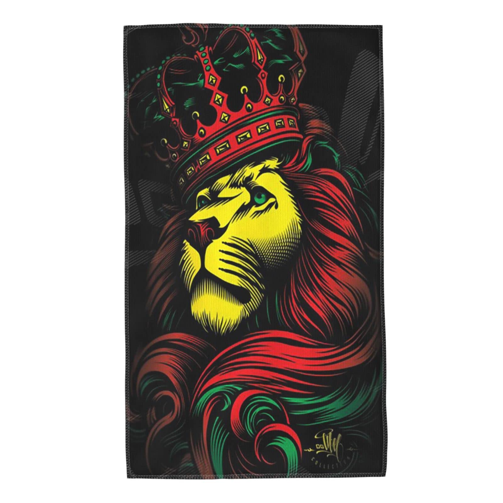 40X70cm Wash Cloths Reggae Rasta Jamaican Lion Crown Art Face Towels Premium Towel Sheets Absorbent Hair Towel For Women Pool Travel