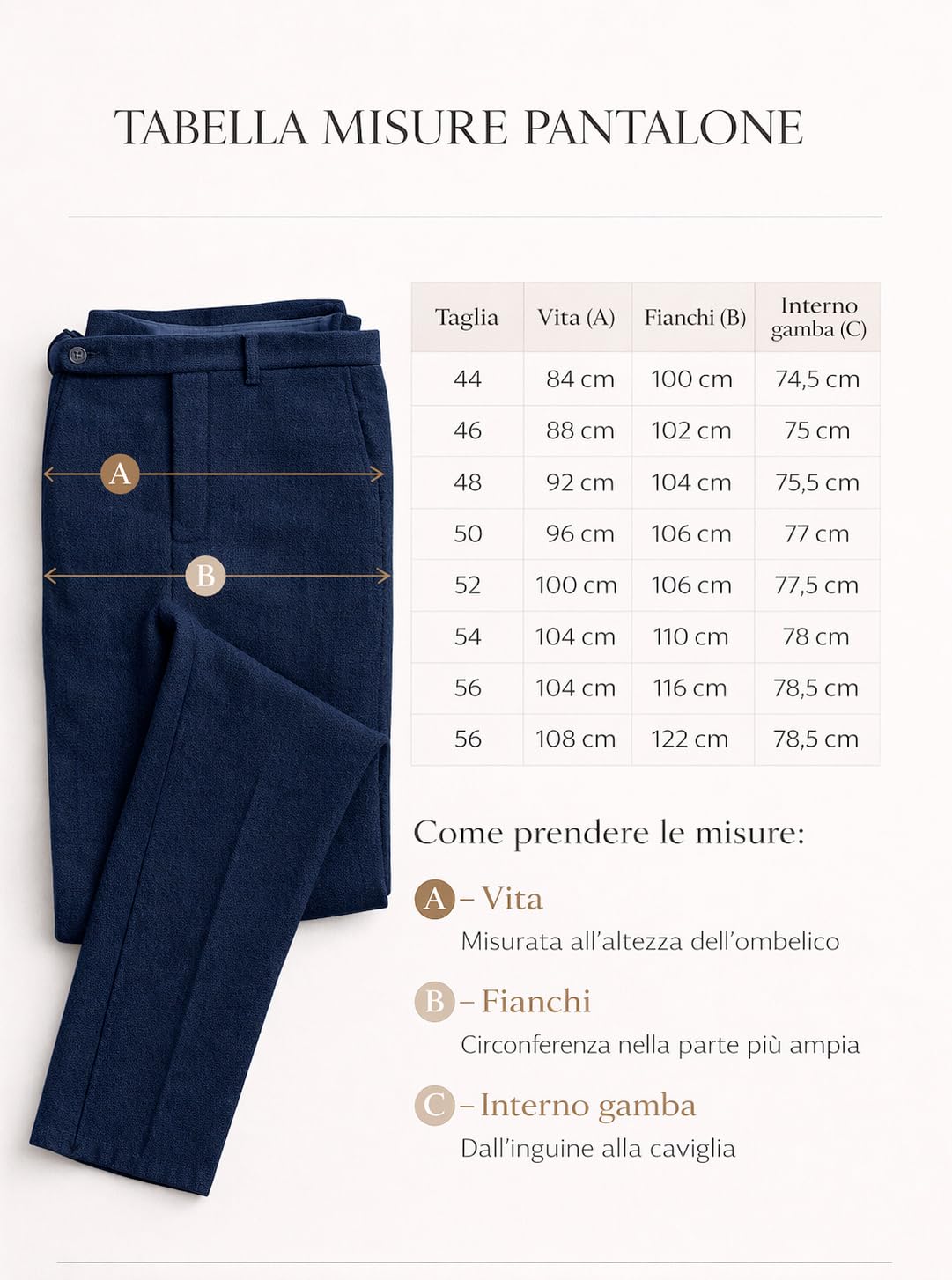 Pantalone Uomo Sartoriale Regular Fit Made in Italy – Misto Cotone con Fantasia Chicco di Riso – Casual Elegante con Tasche