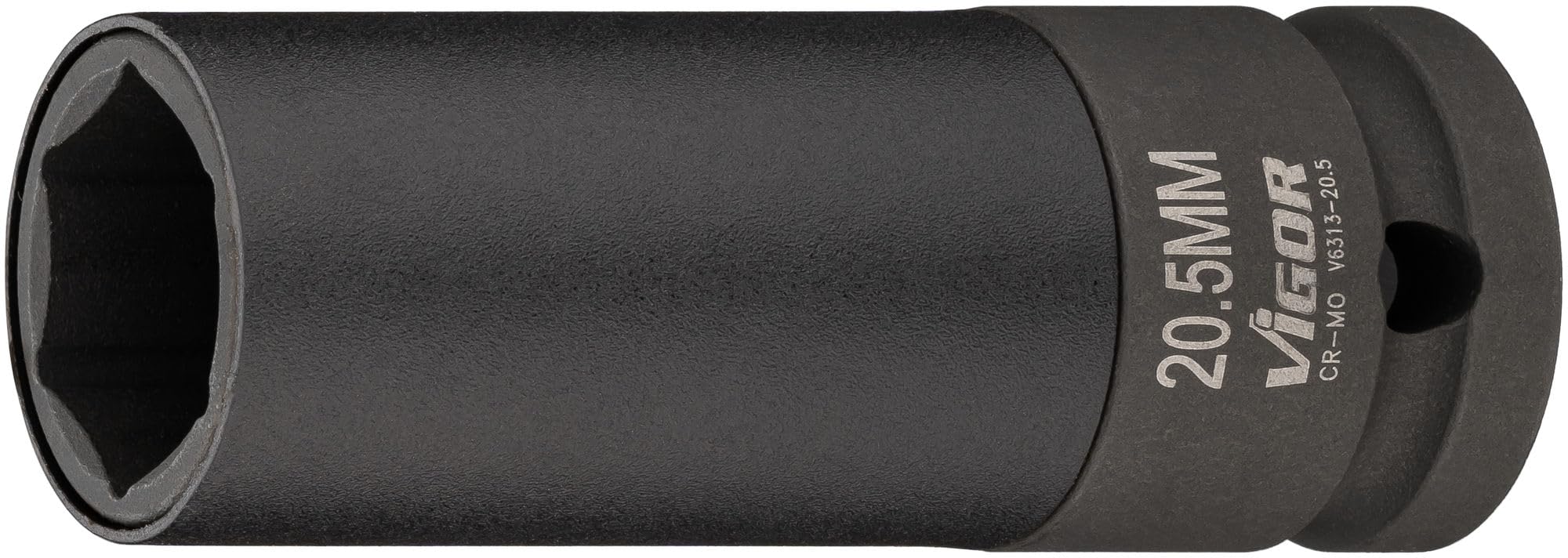 ViGOR Zestaw nasadek do kluczy udarowych V6313, 2-częściowy, napęd kwadratowy 1/2 cala, 20,5 mm do nakrętek kół bez chromowanej nakładki, 21,5 mm do odkształconych chromowanych nakładek