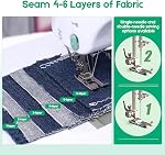 Sewing Machine for Beginners with Extension Table, 12 Stitches Portable Sewing Machine, Dual Speed (High/Low) with Foot Pedal & 6 Feet