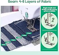 Vista 5 de Sewing Machine for Beginners with 12 Built-in Stitches, 6 Included Feet, Portable Sewing Machine with Foot Pedal, High-Low Speeds