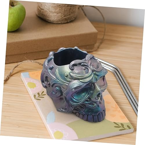 Miniatura 6 de TEHAUX 3pcs Silicone Mold Candlestick Molds DIY Candle Skull Resin Molds Chocolate Candy Molds DIY Skull Head Resin Candle Holder DIY Baking Mould