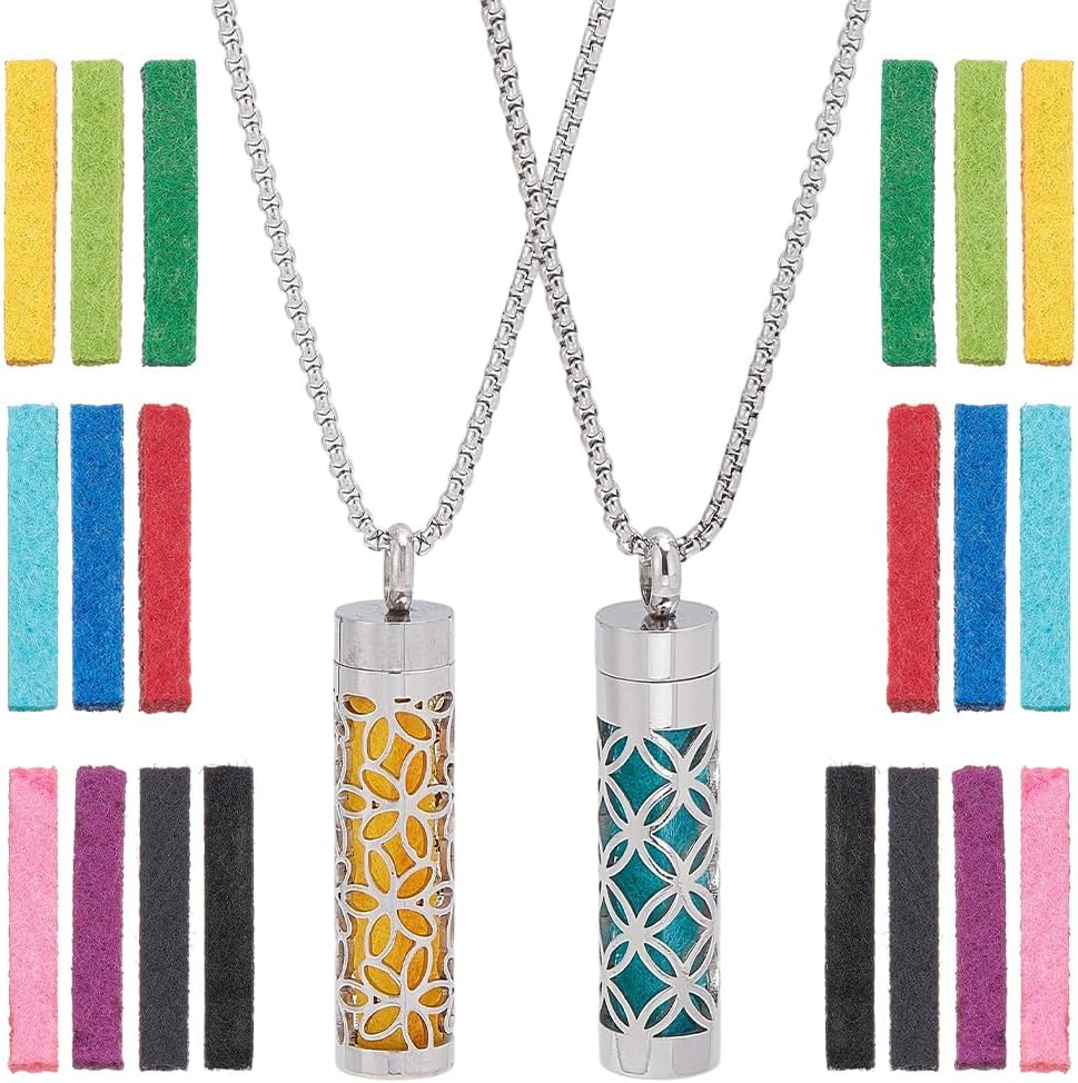 WADORN Collar Difusor de Aceites Esenciales, 2 Estilos con 20 Almohadillas