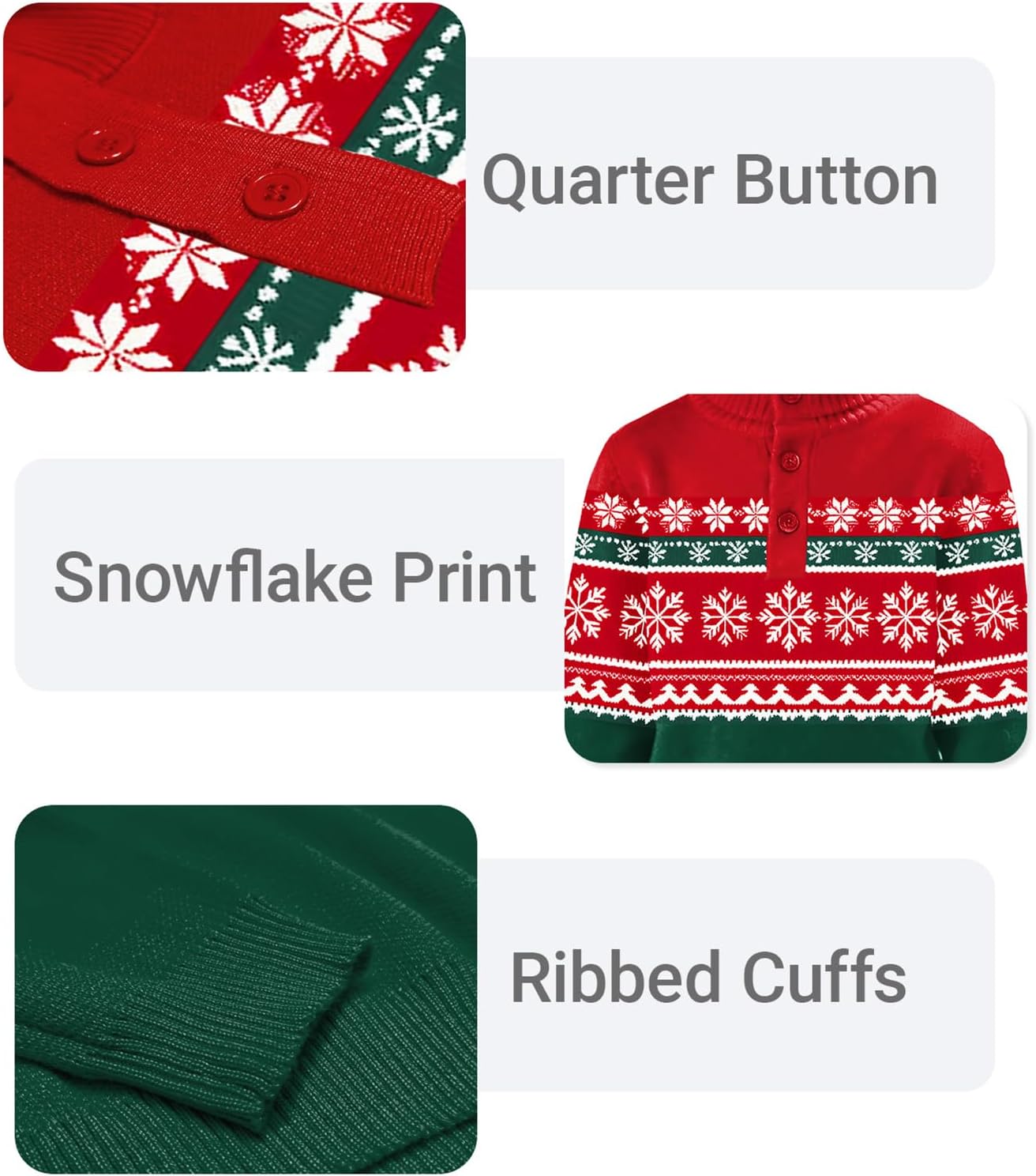 Remimi Kids Christmas Sweater Boys Girls Xmas Snowflake Pullover