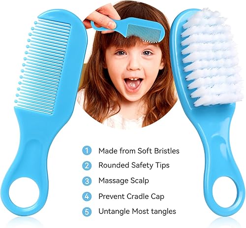 Miniatura 2 de Kit de aseo para bebés, juego de cuidado de seguridad infantil con cepillo para el cabello, peine cortaúñas, aspirador nasal, kit esencial para