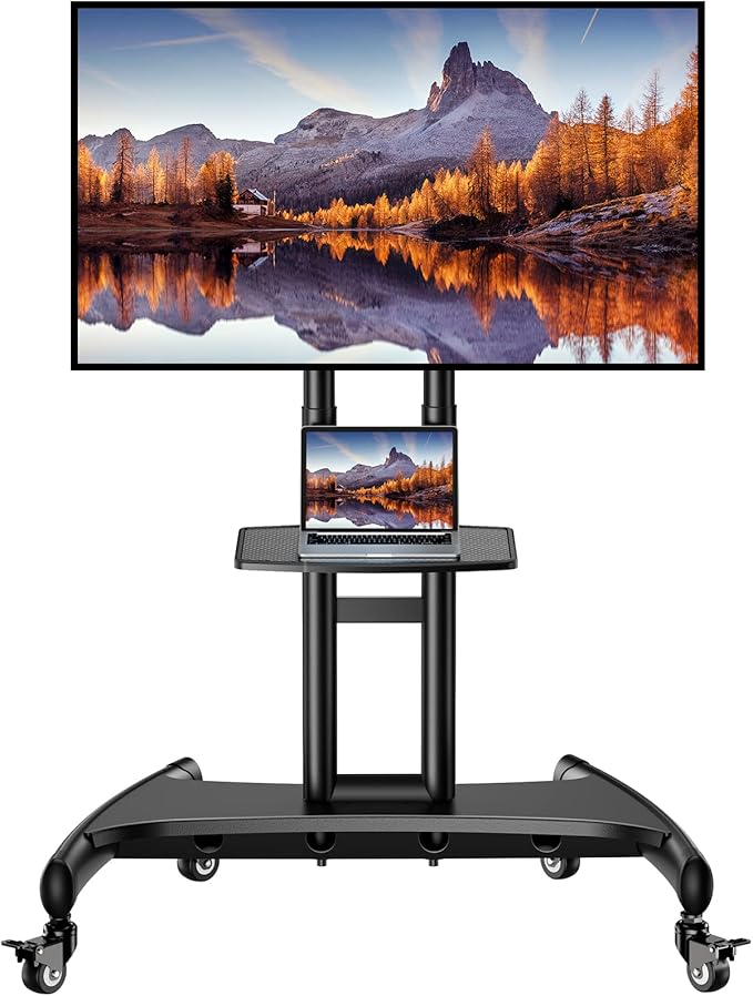 Perlegear Mobile TV Cart for 3280 Inch Flat/Curved LED/LCD