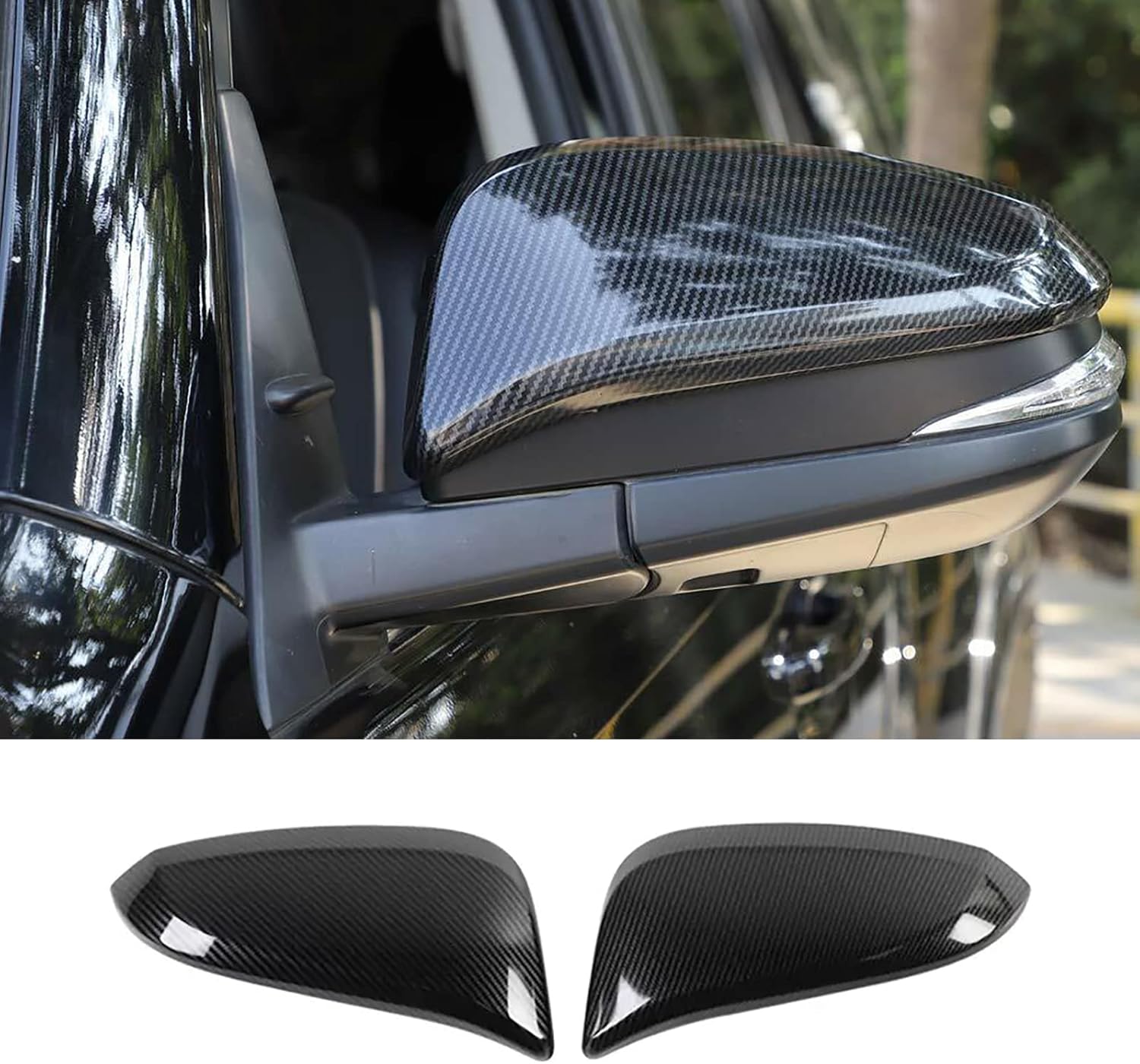 Car Accessories Fit for Toyota 4Runner 2014-2022 2023 2024 Side Door Mirror Cover Cap Decor Trim (Glossy Chrome Style) ABS 2 PCS