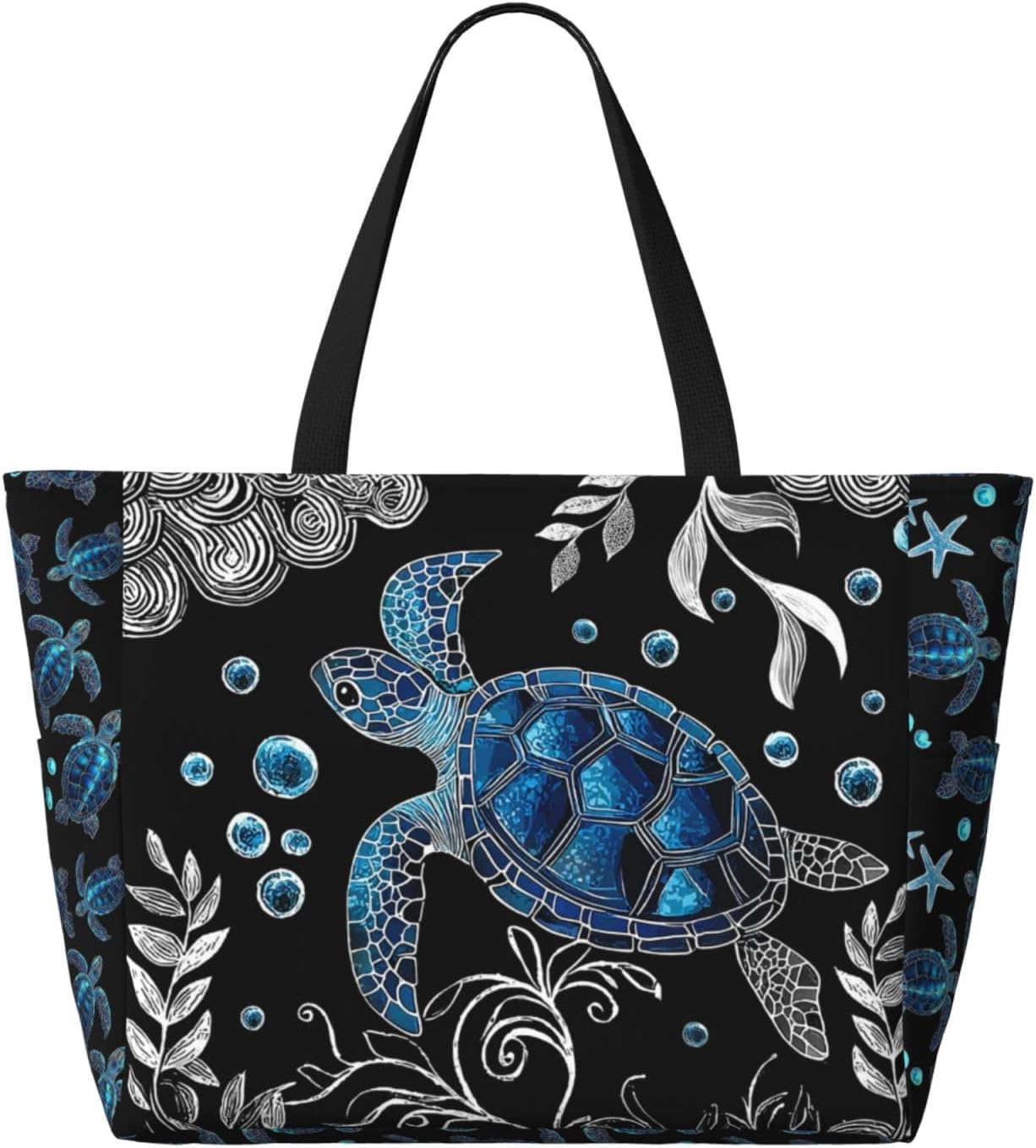 Beach Bag Tote Bags Waterproof Sandproof for Women Large Beach Tote Bag Foldable with Pockets for Weekend Vacation - Image 4