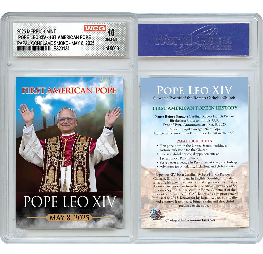 Proud Patriots - Pope Leo XIV Official Trading Card - 1st American Pope - Individually Numbered to 5,000 for Patriotic Americans