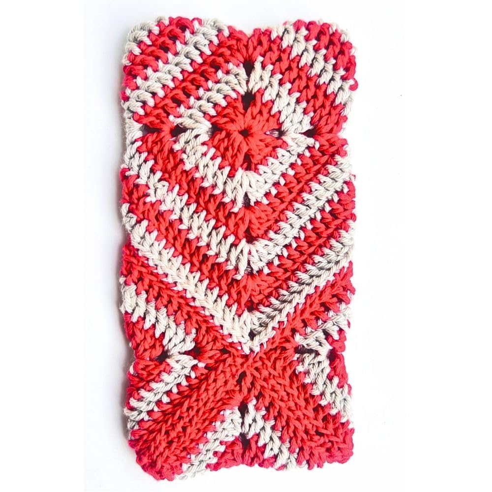 busy needles Handmade Crochet Sunglass Case - Boho Style Eyewear Protector, Stylish Sleeve For Glasses And Sunglasses, Handwoven Case For Your Favorite Frames - Dark Pink & Grey - 1Pc-picture-10