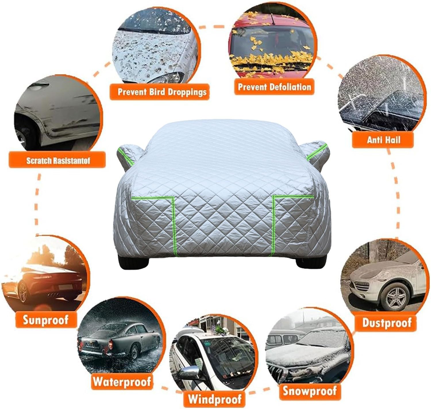 Telo grandine auto per fia-t Topolino(2023-) Su Misura Tutte Le Stagioni,Protezione Vernice Morbida Interna Resistente Neve Pioggia Polvere Uso All’aperto Tutto L’Anno