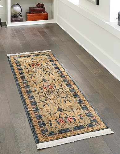 Miniatura 1 de Unique Loom Edinburgh Collection Alfombra de área, color Canmore (2' 7" x 13' 1", azul marinobronceado)