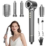 5 in 1 Hair Styler&Hair Dryer Brush,High-Speed Frizz-Free Blow Dryer,Ionic Fast Drying Hot Air Brush Air Styler Wrap, Auto Wrap Curler, Multi Styler Tools-Curl,Volumize, Straighten,Ideal Gift