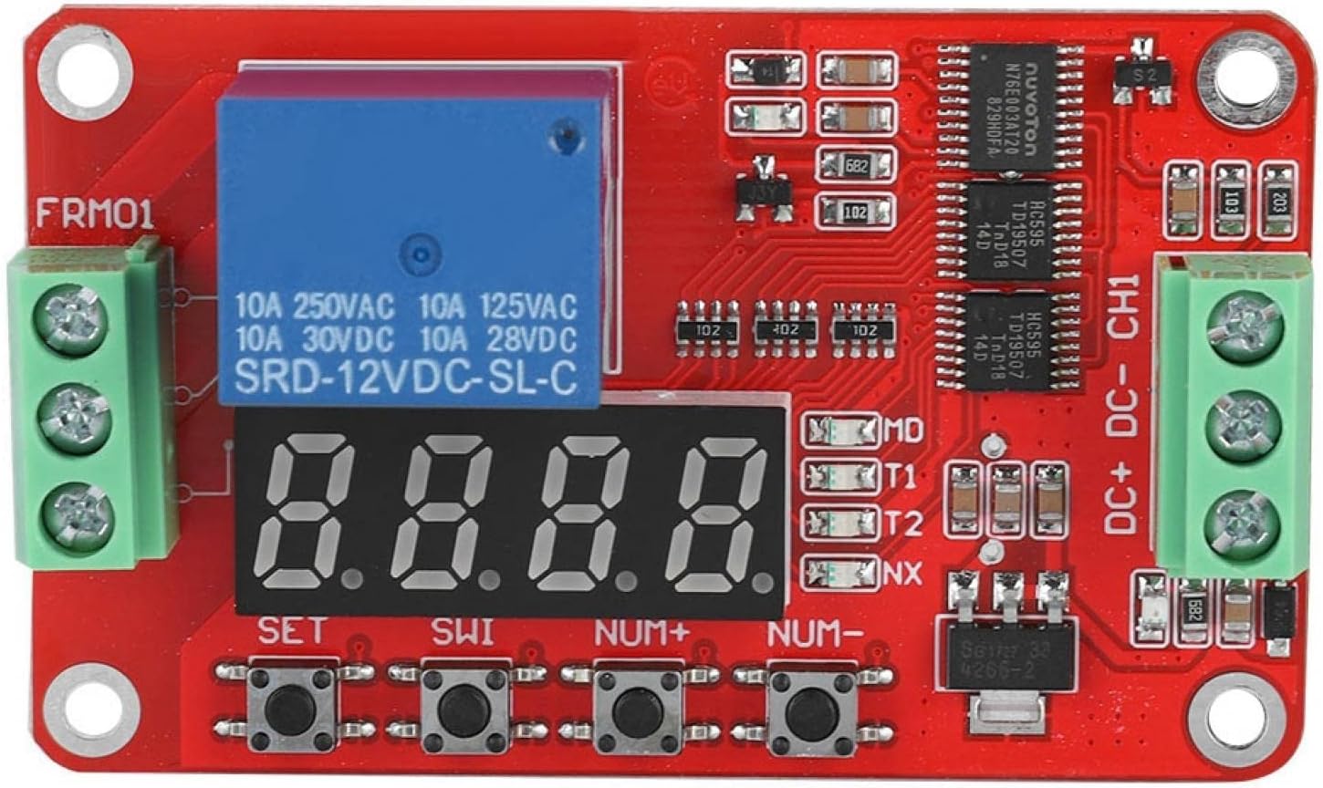Annadue FRM01 Relay Module, Programmable Multifunction Time Delay Relay, Infinite & Finite Loop Timing, Self-lock Cycle Timer, 2NO 2NC, Gray, Automatic, Electronic Relay