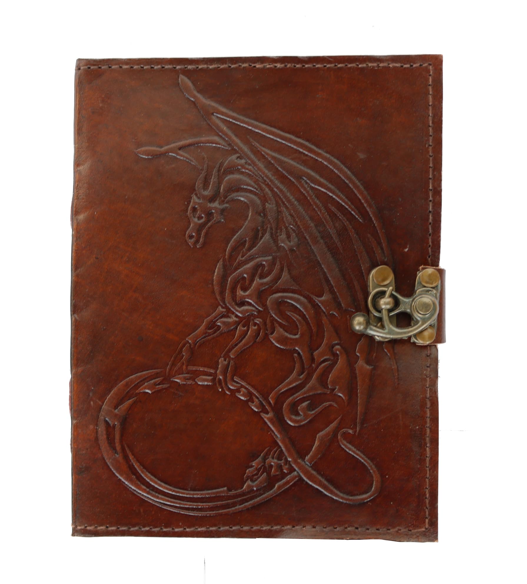 jaald 18 cm Dragon Leather Blank Grimoire Leather Diary Book of Shadow Spell Book Leather Diary Notebook Sketchbook for Artists