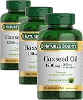 Vista 7 de Nature's Bounty Lino y Omega 3, suplemento dietético, apoya la salud cardiovascular, 1200 mg, cápsulas blandas, 125
