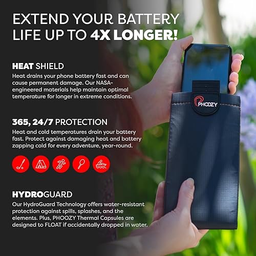 Miniatura 3 de PHOOZY Funda térmica ultraduradera para teléfono frío extremo, funda aislada para teléfono que prolonga la duración de la batería 4X  Equipo de