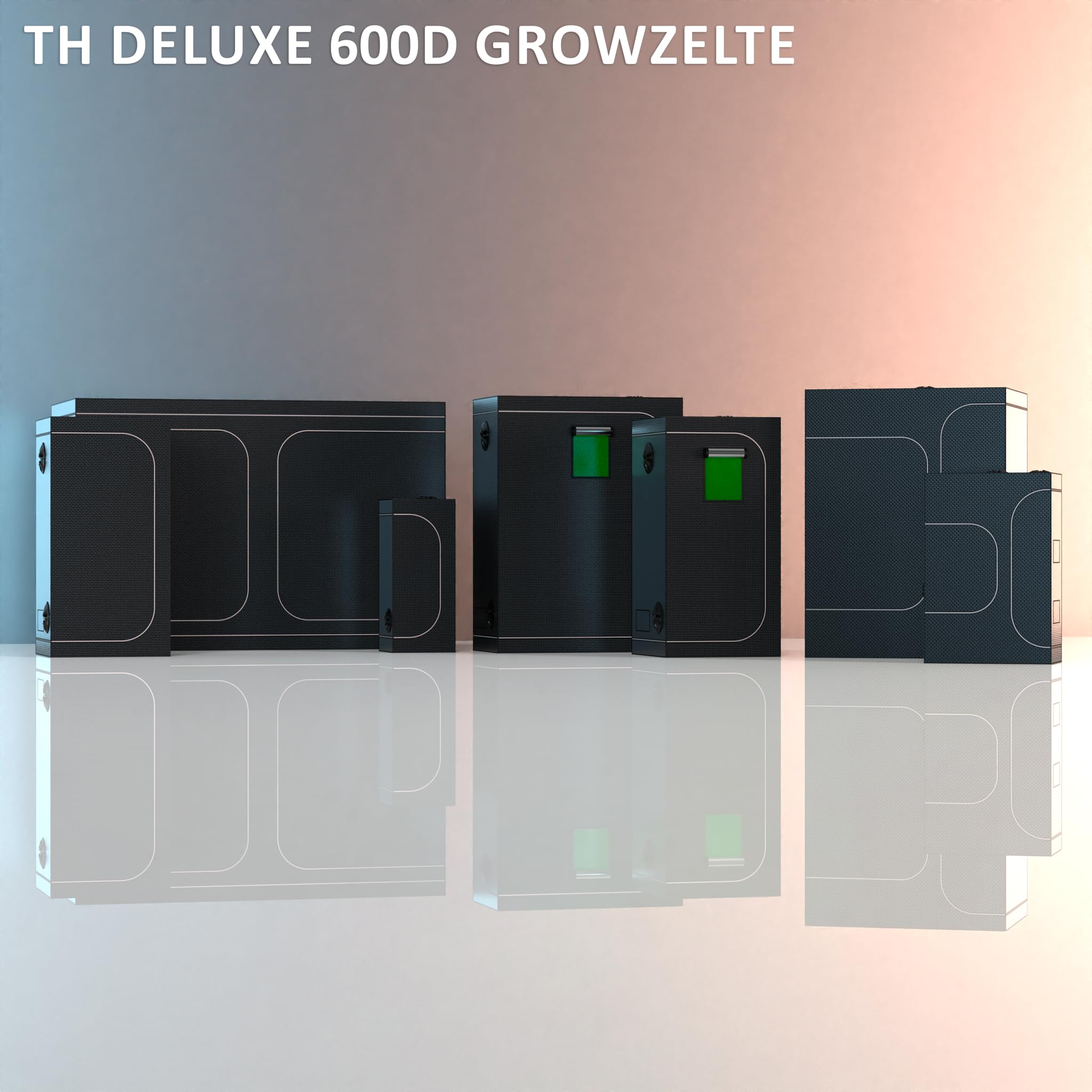 The Grow Deluxe D600 Growzelt 80x80x160 cm - Indoor Anbauzelt mit herausnehmbarer Wanne, hochreflektierendes Mylar licht- und wasserdicht
