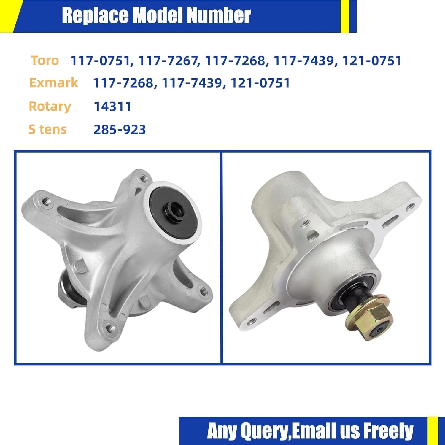 42" 50" 54" Deck Spindle Assembly (117-0751 121-0751 117-7267 117-7439 117-7268 117-7439) Fits to ro TimeCutter MX3450 SS4200 SS5000 Ex Mark Quest E S Series Lawn Mower