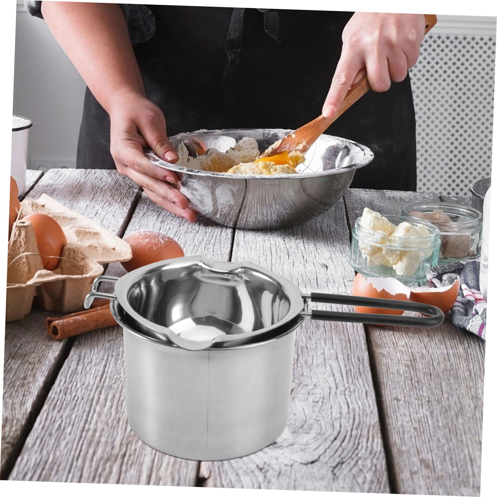CIYODO Butter Melting Pot Double Boiler Melting Pot Set Stainless Steel Melt Pan Silicone Handle 14cm