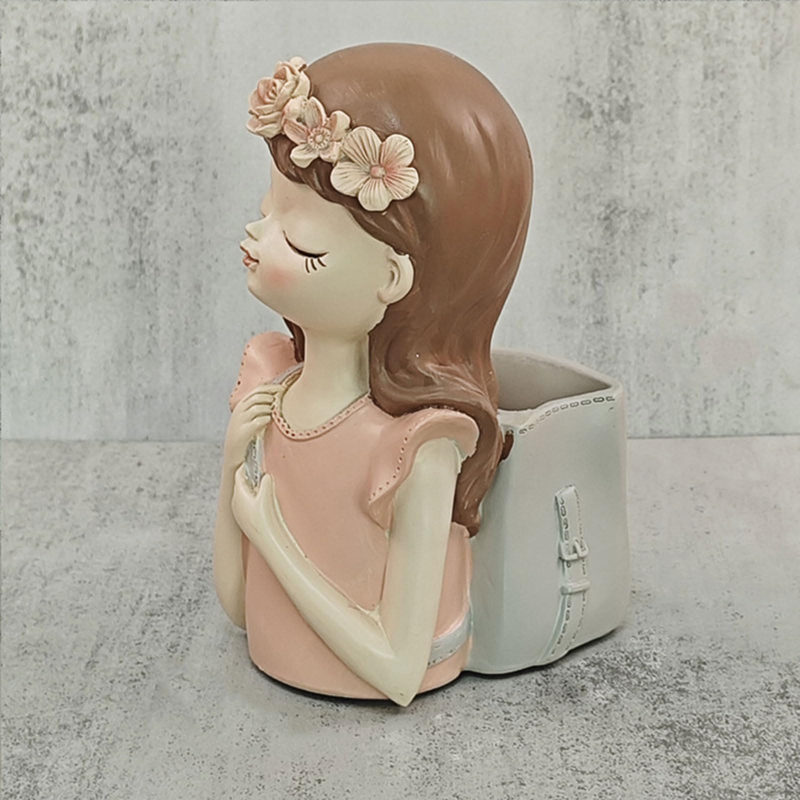 Ragazza Gesso Stampo in Silicone Fai da te Piante grasse Vaso fiori in cemento Vaso Gesso Stampo in cemento Argilla Portacandele Vaso fiori Stampi in resina Silicone