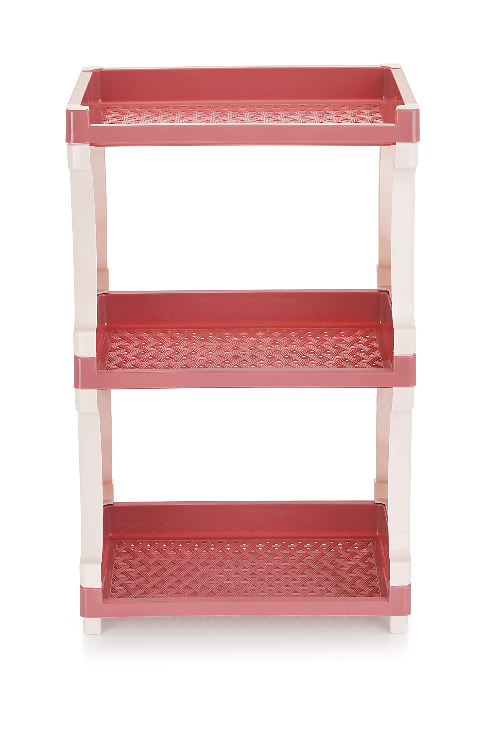 Nabhya3-Layer Multipurpose Storage Organizer Rack for Home, Bathroom, Living Room, Office, Bedroom Fruits/Vegetables Kitchen Rack (Pink)