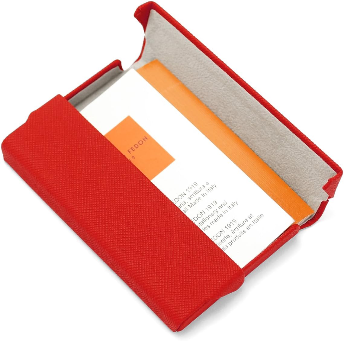 Giorgio Fedon P-CARTE-G Business Card Holder, Saffiano L, Red