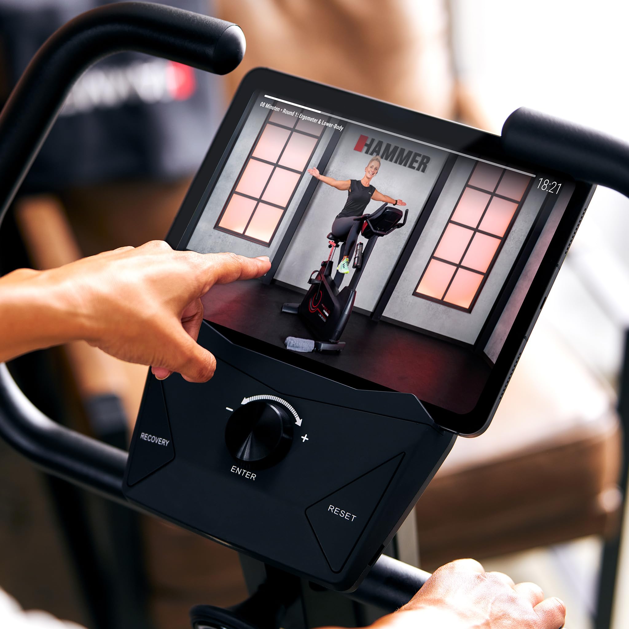 HAMMER Ergometer Exum XTR, Heimtrainer mit Bluetooth, 12 Trainingsprogramme, Induktionsbremssystem, Bluetooth, präzise Wattsteuerung, 150 kg Gewichtsbelastung