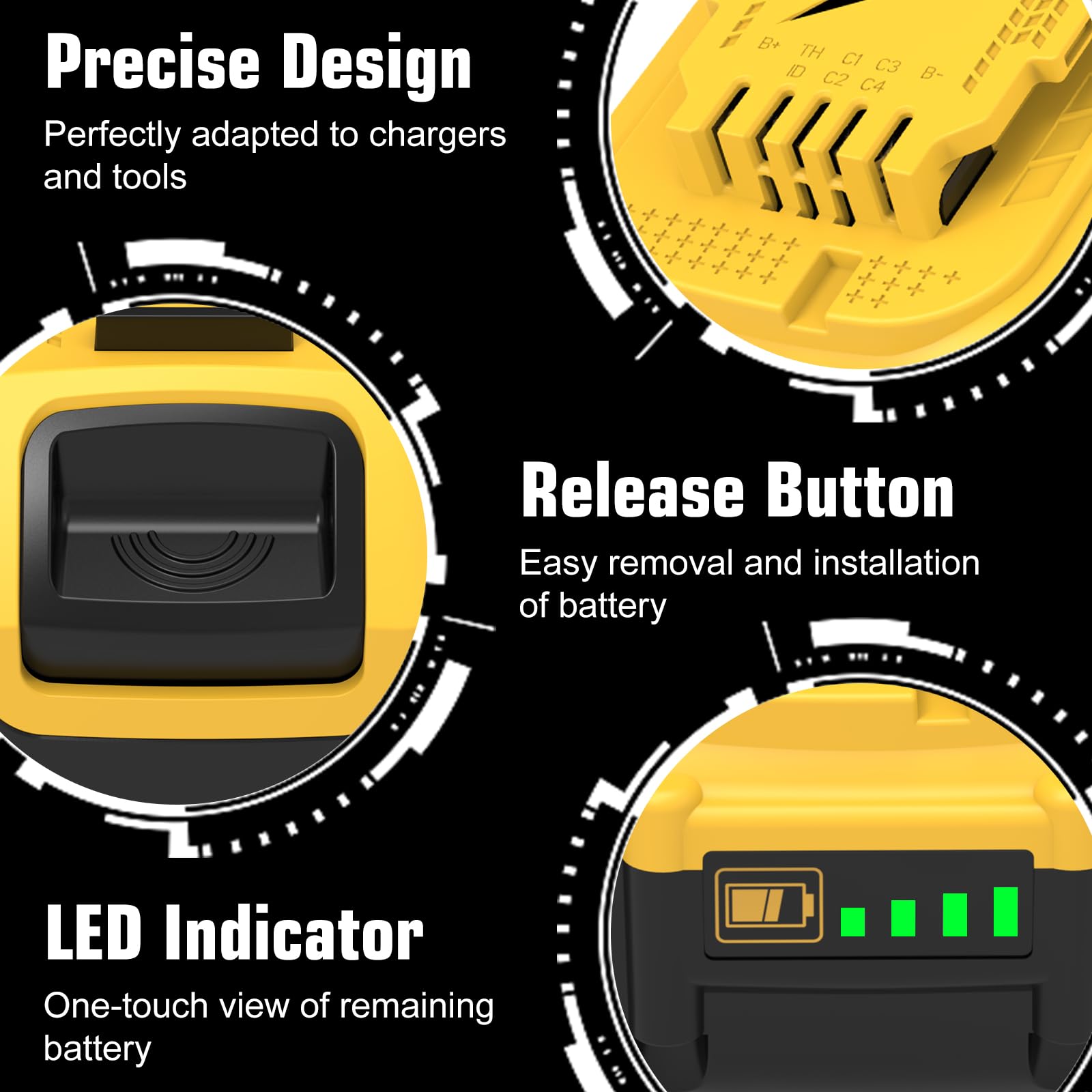 2 Pièces 10.0Ah/10000mAh Remplacement pour Dewalt Batterie 18V DCB184 DCB180 DCB181 DCB182 DCB200 DCB201 DCB204 DCB127 DCB112 DCB115 avec indicateur LED