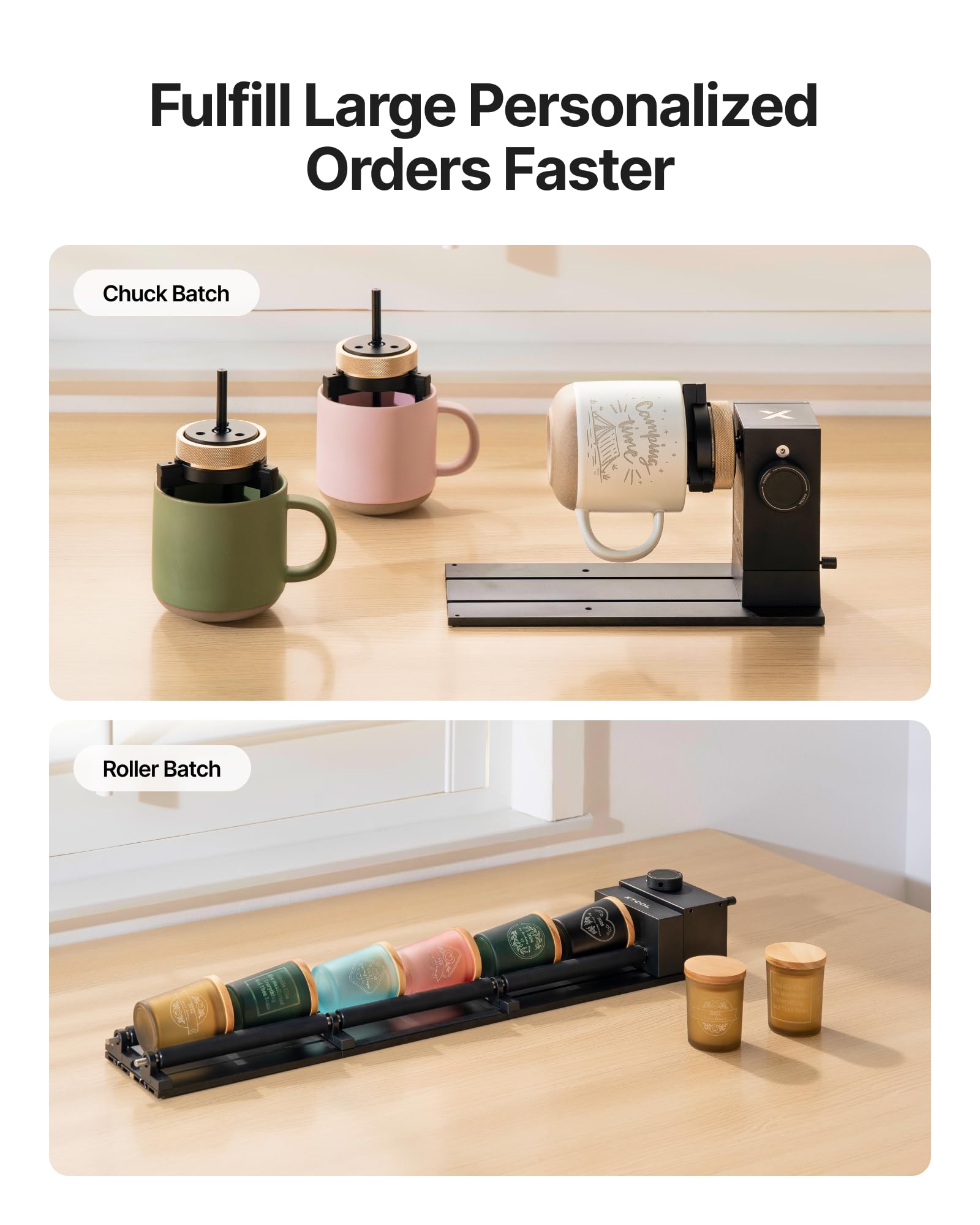 xTool RA3 World's First Smart MagSwap Rotary for xTool P3, F2 Ultra, F1 Ultra, F2 Laser Engraver, 360° LiDAR Mapping Alignment, Intelligent Rotary that Masters Engraving on Rings, Tumblers & Ornaments