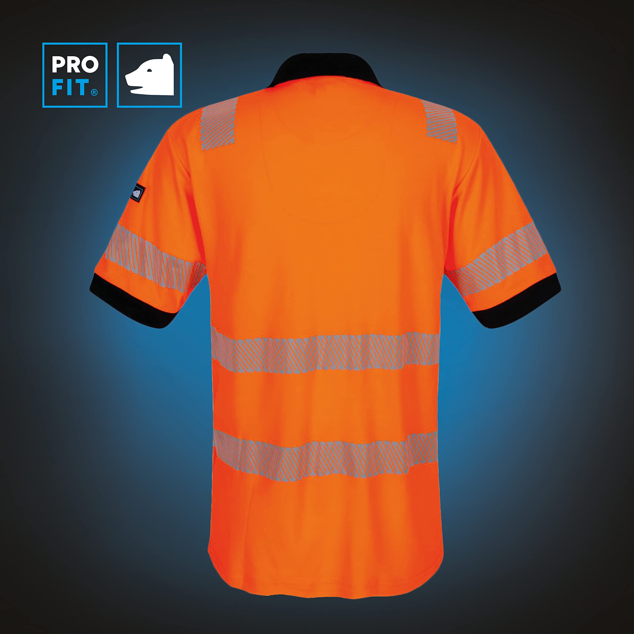 PRO FIT Warnschutz Poloshirt - EN ISO 20471 - UV-Schutz 40+ - Atmungsaktiv - Nachhaltiger Lyocellmix - Allergikerfreundlich