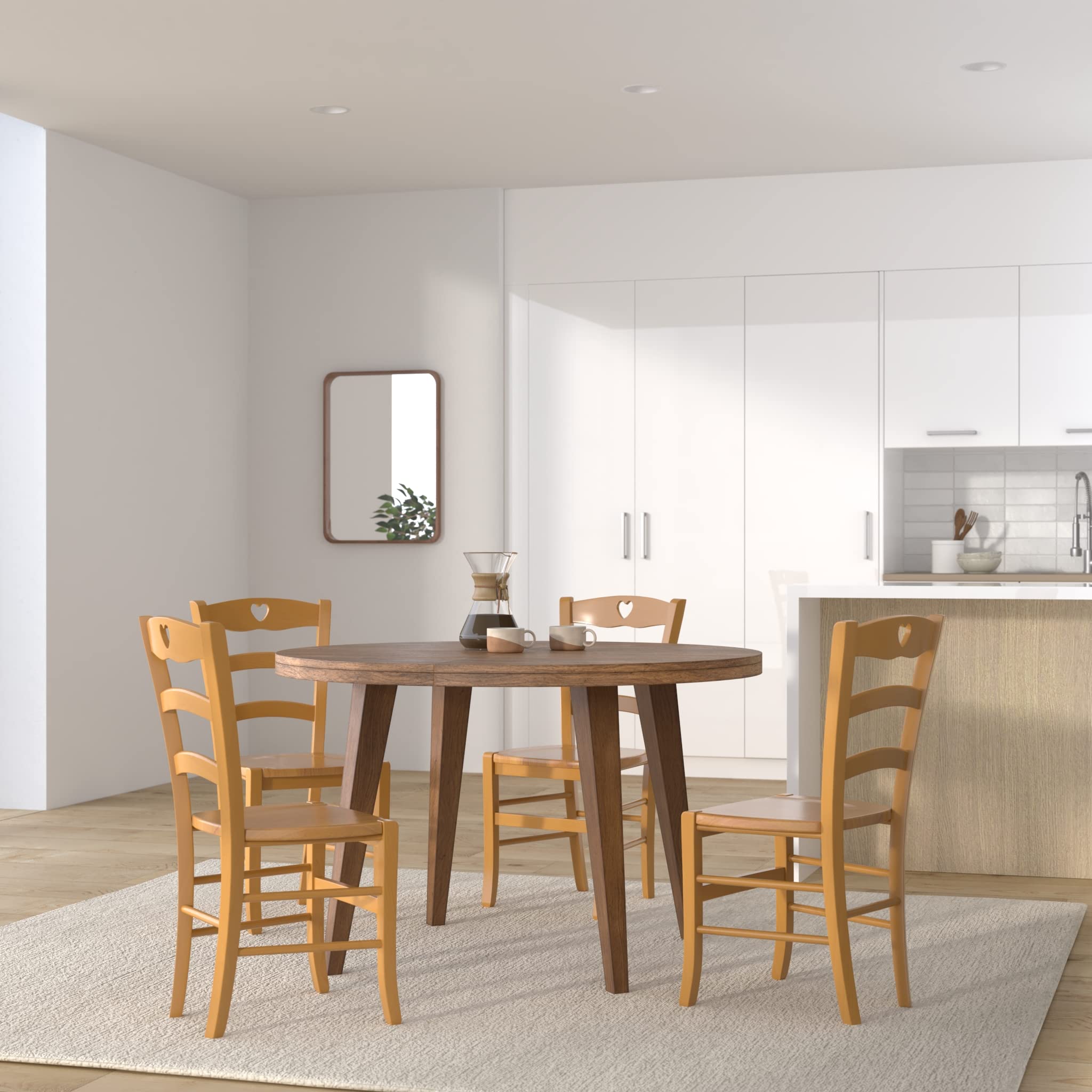 t m c s Tommychairs - Set 4 sillas Cuore para Cocina y Comedor, Estructura en Madera de Haya Color Roble y Asiento en Madera
