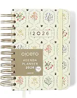 AGENDA PLANNER WIRE-O 2026 JARDIM DIARIA 11,5X16 OFF WHITE