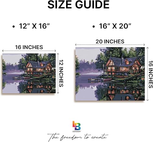 Miniatura 30 de Ledgebay - Pintura por número para adultos – Kits de pintura por números, pintura sin arrugas por números para adultos principiantes, 12 x 16