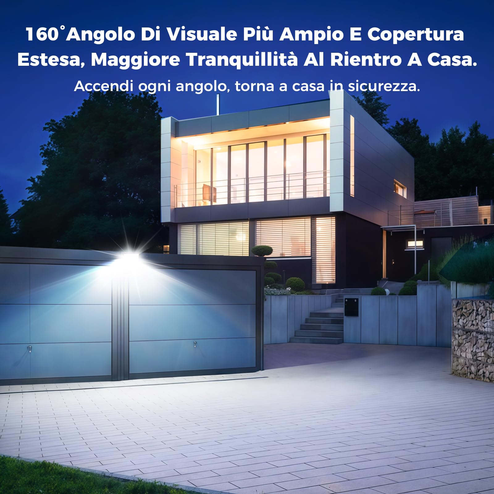 Faretto LED da esterno 150W Industriale 16500LM 6500K Luce Giorno IP66 Impermeabile, Dissipazione Termica Efficiente, Risparmio 85% Faretti LED Esterno per Corti/Magazzini/Garage (2pcs)
