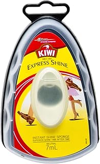 KIWI Express Shoe Shine, Self Shine Sponge for Shoes and Accessories, Neutral, 7 ml (Pack of 1)