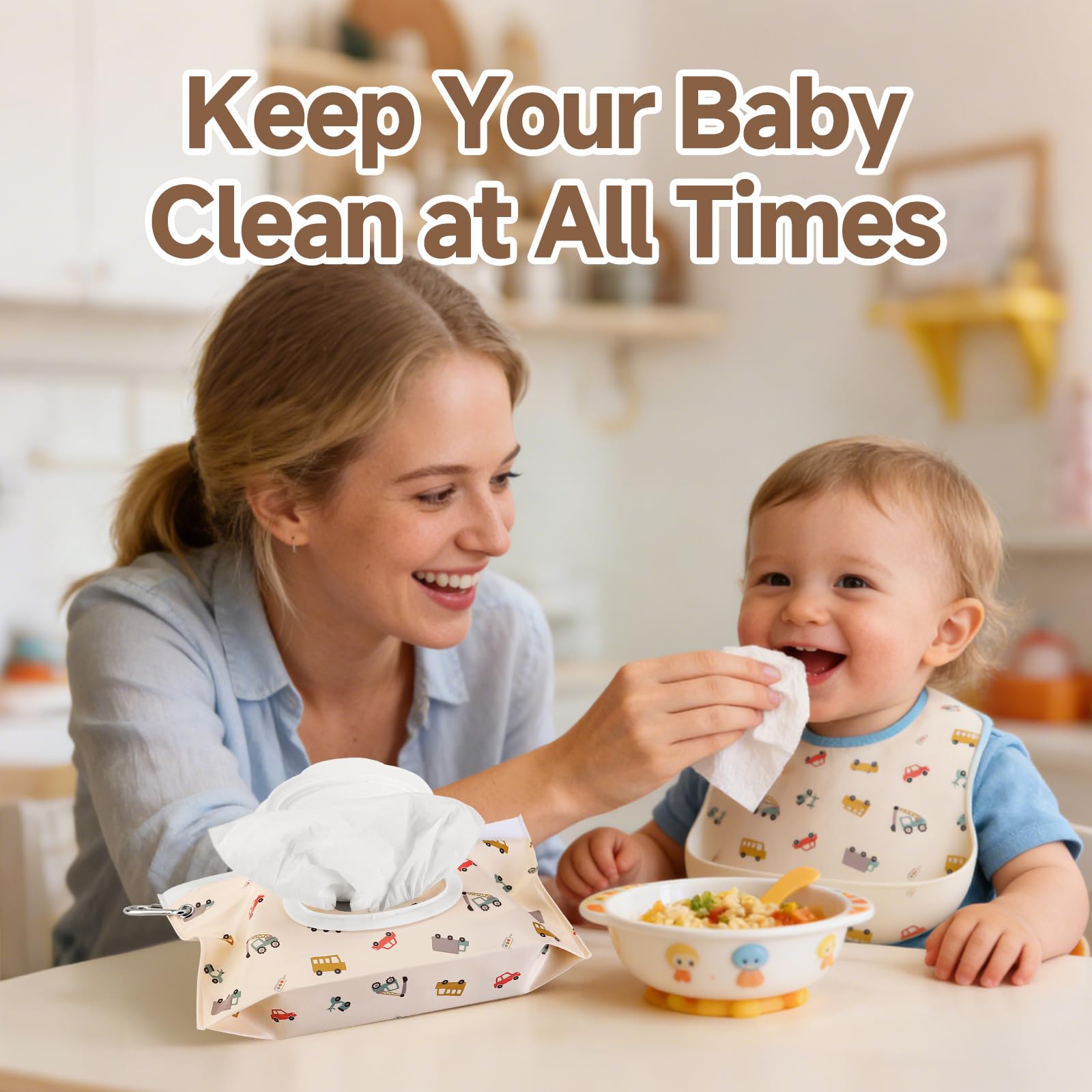 Wipes Container Compatible with Huggies - Portable Reusable Wipes Bag Pouches - Travel Wet Wipes Dispenser - Refillable Wipe Holder Case - Wipe Bags Pouch for Diaper Bag for Outdoor, Bathroom and More — view 2