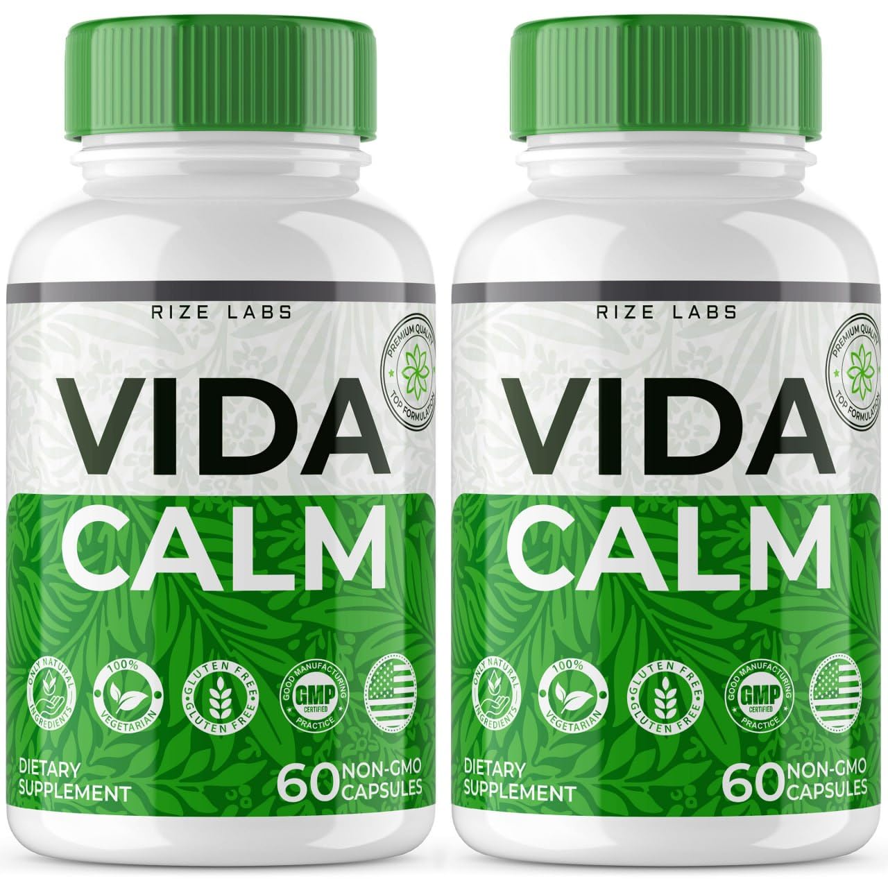 Vida Calm Advanced Formula Capsules, Provides Maximum Strength, for Stress, Calming, Relaxation, Supplement (120 Capsules)