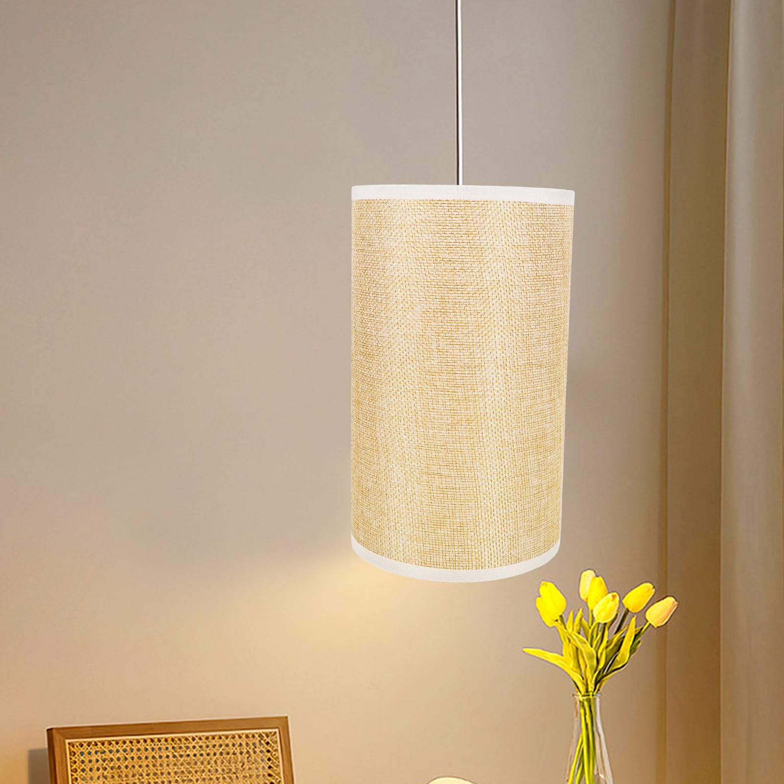 Amazon.co.jp: LEDMOMO 布製ランプシェード 15Cm 麻素材 ホーム用