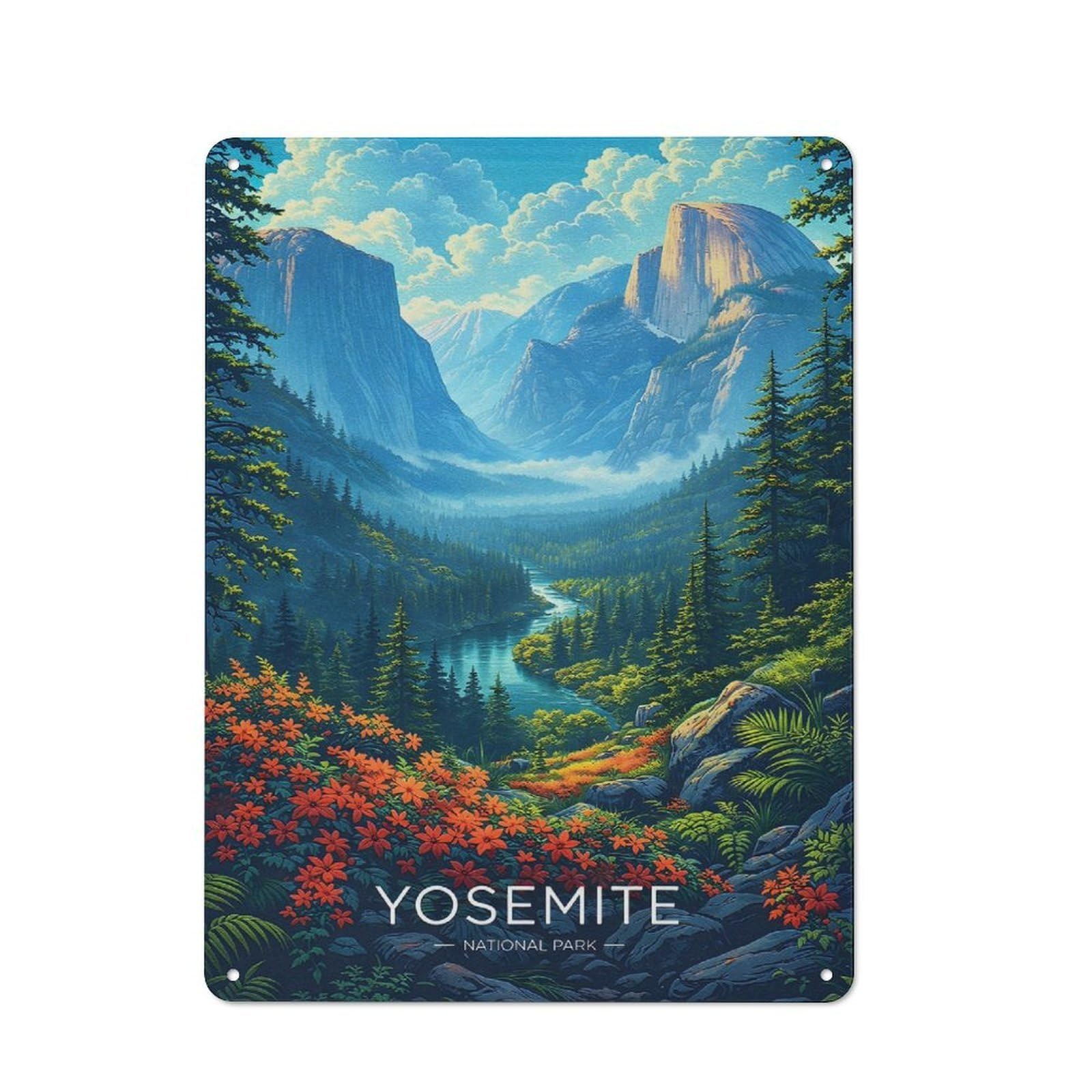 Junmoney Style-3 Yosemite National Park Landscape Vintage Metal Sign 40X30cm, Shop Front Style Cafe Wall Decor For Takeaway, Bar, Kitchen Or Counter Area