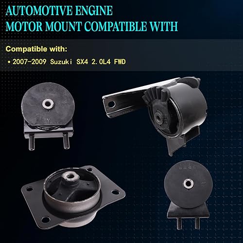 Miniatura 2 de SHERXINBO - Soporte de motor compatible con Suzuki SX4 2.0 L4 FWD 2007-2009, juego de 4